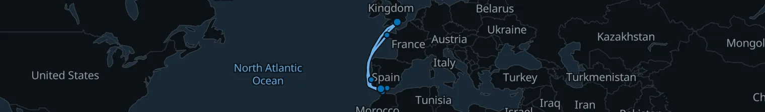 Route map of Saharan Tide – Atlantic’s Edge