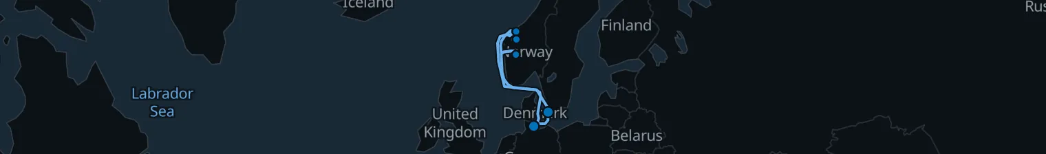 Route map of Fjord’s Whisper – Norway’s Wild Coast