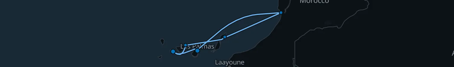 Route map of Saharan Tidecall – Canary Whirlwind