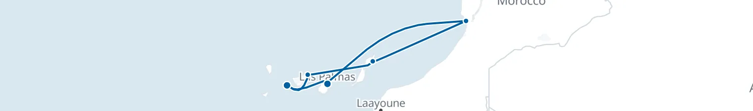 Route map of Saharan Tidecall – Canary Whirlwind