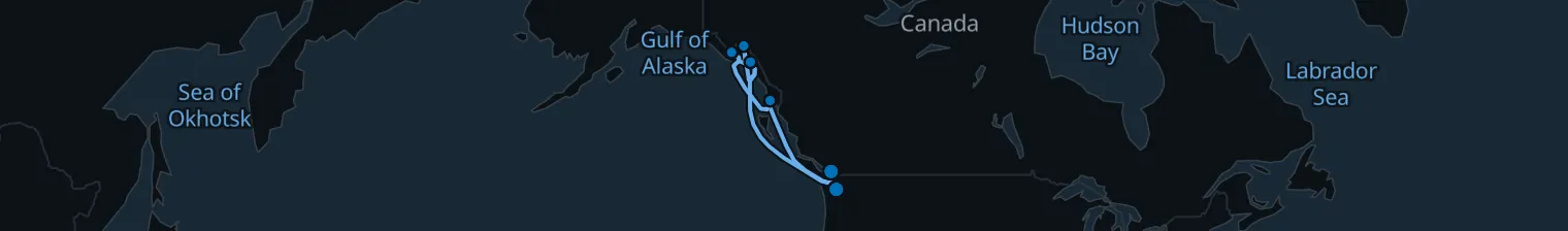 Route map of Alpine Tide – Inside Passage