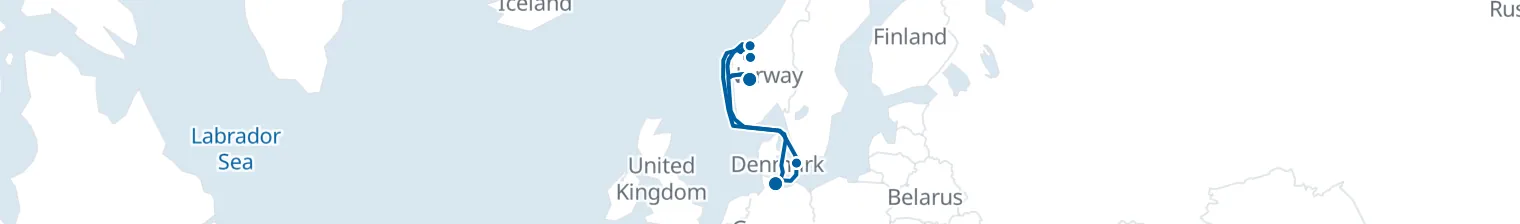 Route map of Fjord’s Call – Norway’s Wild Heart
