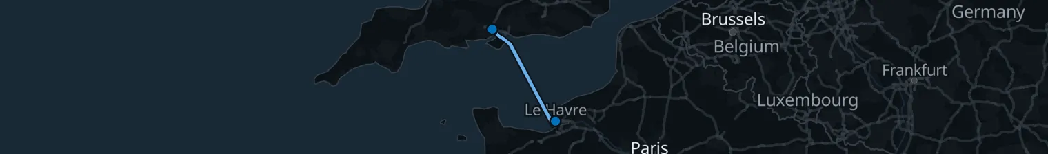 Routenkarte von 4-Nächte-Kreuzfahrt ab Southampton