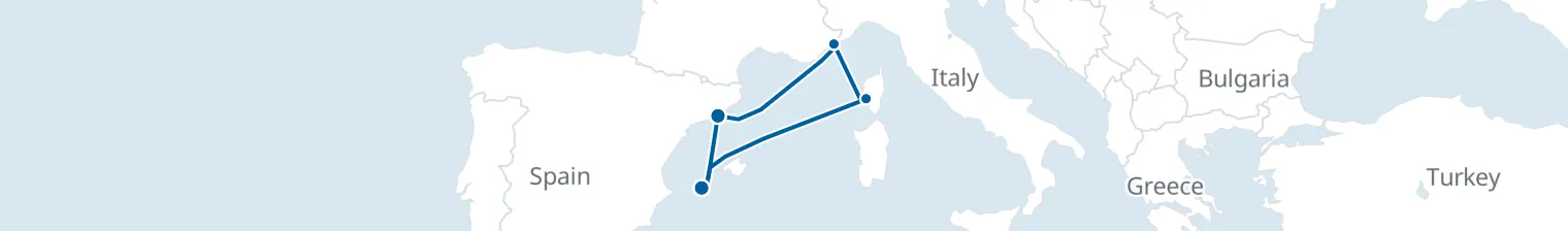 Route map of Saffron & Salt – Mediterranean’s Edge