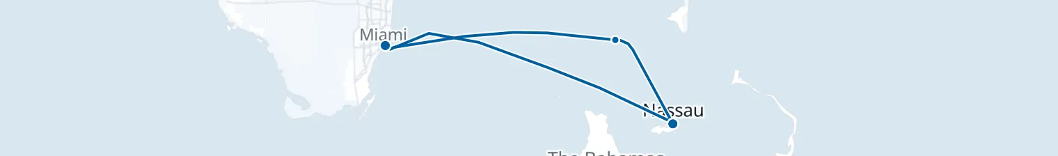 Route map of Saltwater Serenade – Bahamas Whirlwind