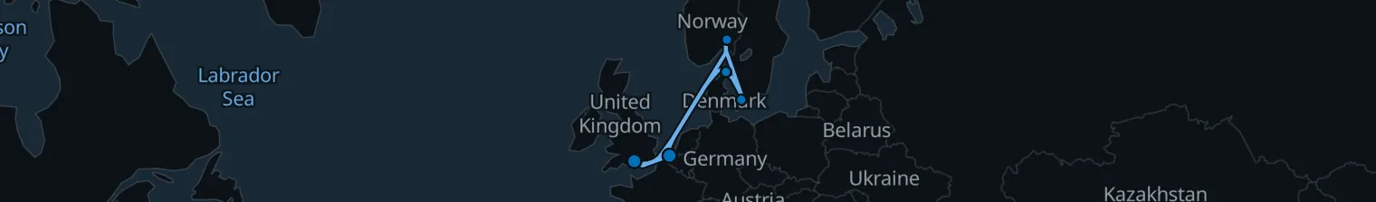 Route map of Nordic Tidescapes – Baltic’s Hidden Fjords