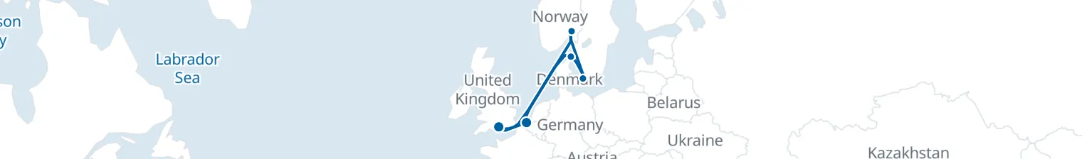 Route map of Nordic Tidescapes – Baltic’s Hidden Fjords