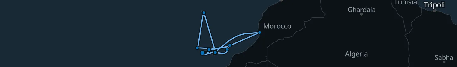Route map of Canary Tides & Sahara Whispers – Atlantic’s Hidden Lace