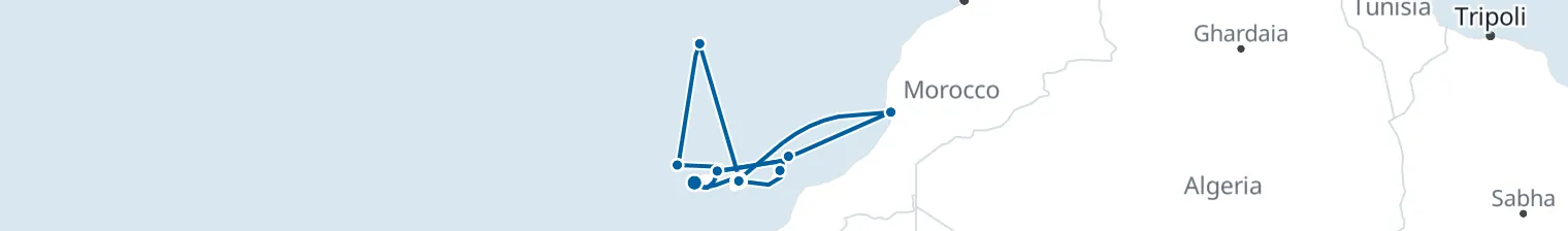 Route map of Canary Tides & Sahara Whispers – Atlantic’s Hidden Lace