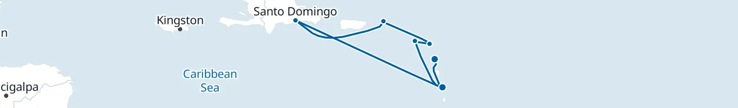 Route map of Creole Trade Winds – Tortola & Basseterre