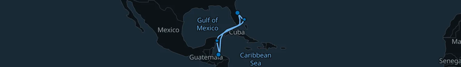 Route map of Caribbean Escape – Bahamas & Cozumel