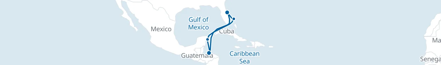 Route map of Caribbean Escape – Bahamas & Cozumel