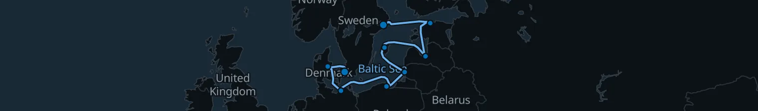 Route map of Baltic Current – Stockholm’s Nordic Tide