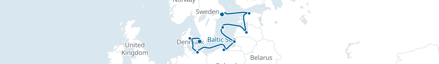 Route map of Baltic Current – Stockholm’s Nordic Tide