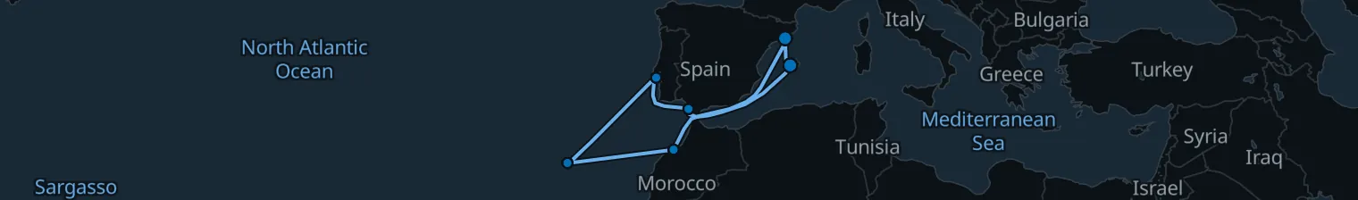Route map of Saffron Spice Run – Algarve & Tangier