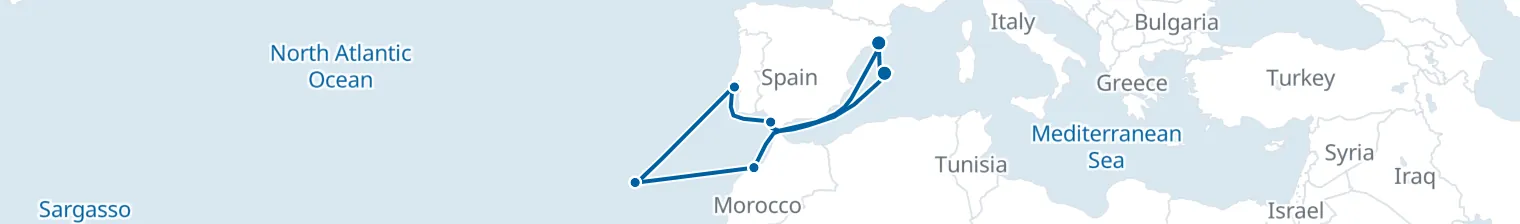 Route map of Saffron Spice Run – Algarve & Tangier