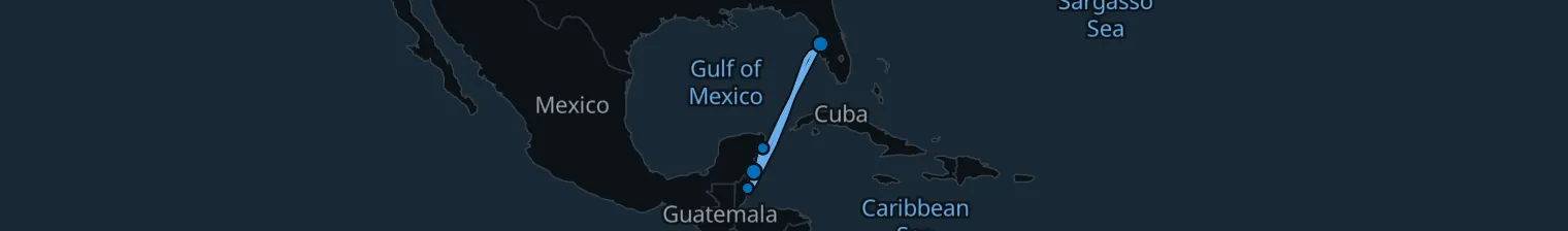 Route map of Blissful Retreat – Cozumel & Belize