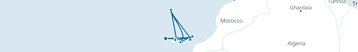 Route map of Canary Current – Madeira’s Mist & Lanzarote’s Ash