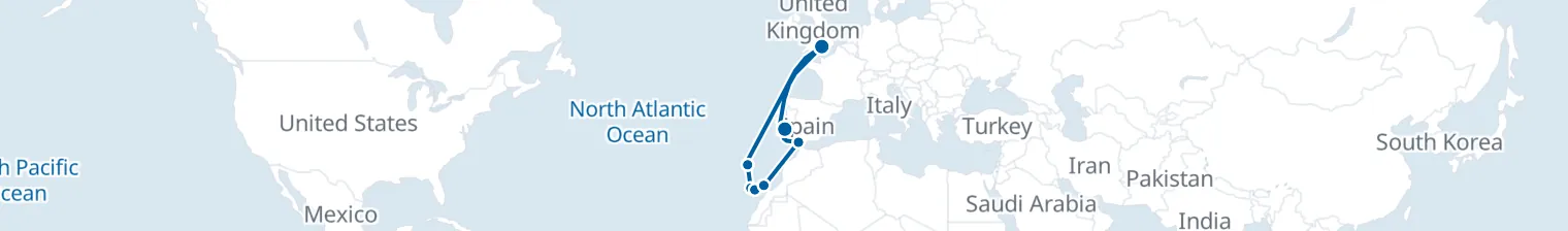 Route map of Saharan Sunrise – Canary Crossings
