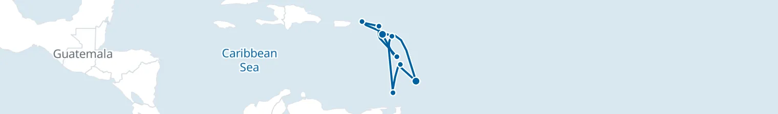 Route map of Caribbean Current – Eastern Seas