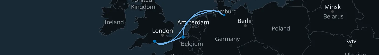 Routenkarte von 5-Nächte-Kreuzfahrt ab Southampton