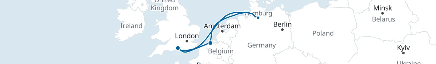 Routenkarte von 5-Nächte-Kreuzfahrt ab Southampton