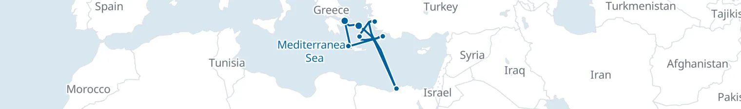 Route map of Saffron Spice & Siren Islands – Aegean’s Golden Thread