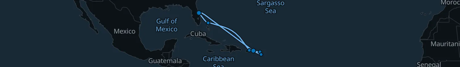 Route map of Caribbean Grand Tour – San Juan & St. Maarten