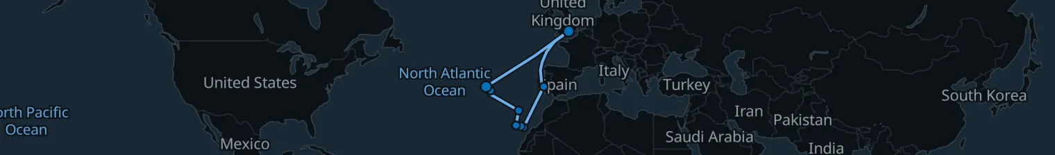 Route map of Sailor’s Compass – Azores & Canaries