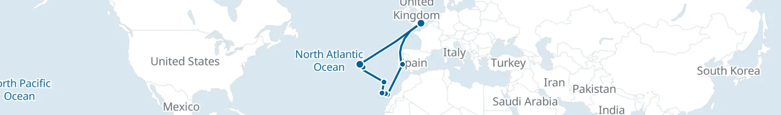 Route map of Sailor’s Compass – Azores & Canaries