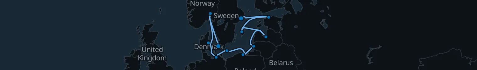 Route map of Nordic Tideweave – Baltic’s Hidden Loom