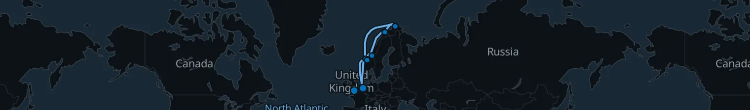 Route map of Northern Lights Run – Ålesund & Tromsø