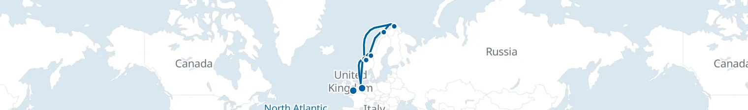 Route map of Northern Lights Run – Ålesund & Tromsø