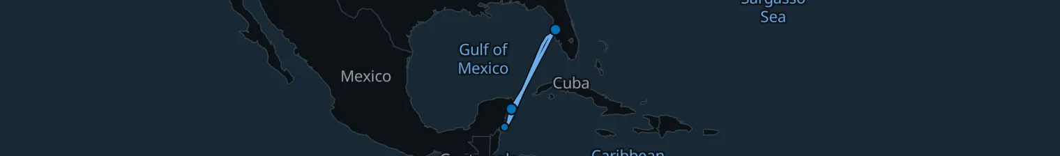 Route map of Harbor Flare – Mexico from Tampa