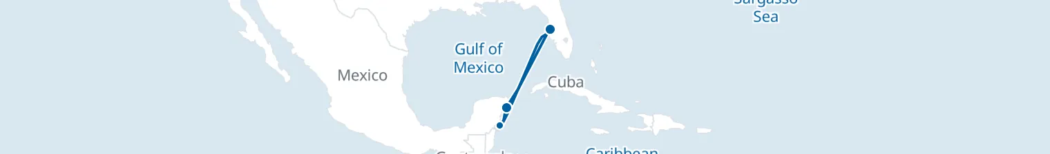 Route map of Harbor Flare – Mexico from Tampa