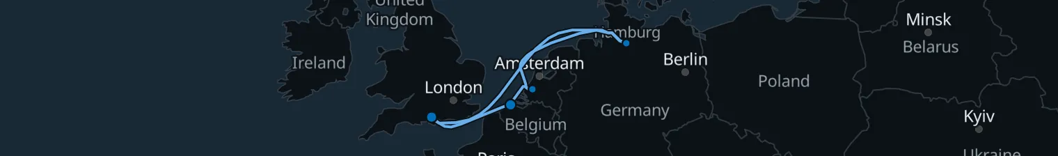 Route map of Tideweave – North Sea Loop