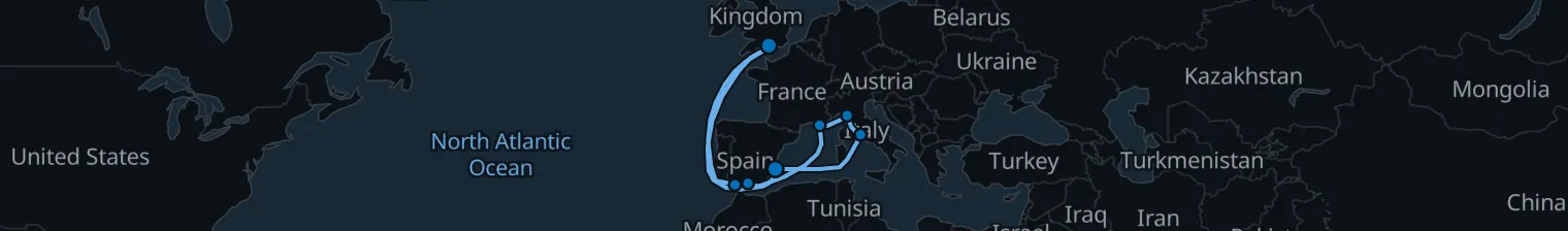 Route map of Olive & Limestone – Rome & Provence