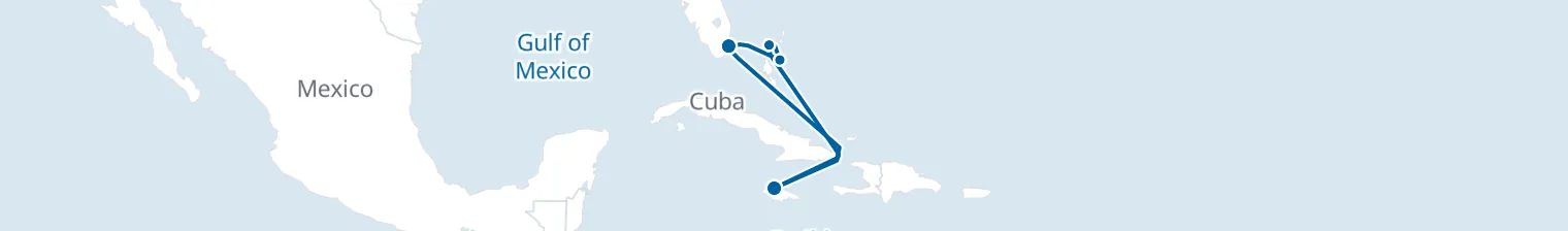 Route map of Sun-Drenched Shallows – Nassau & Falmouth