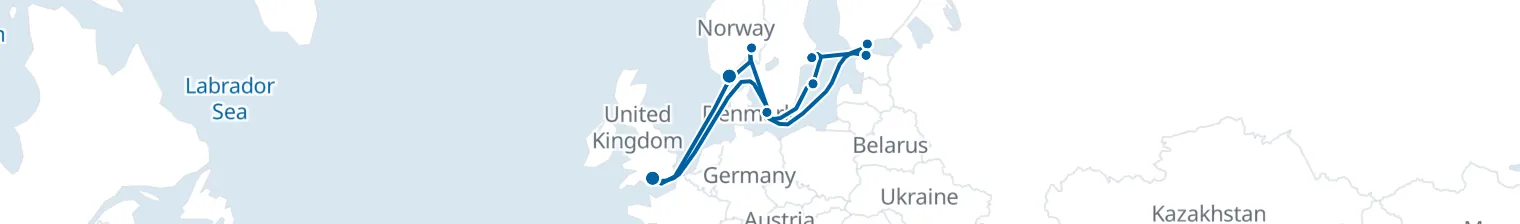 Route map of Nordic Tideweave – Baltic’s Silver Thread