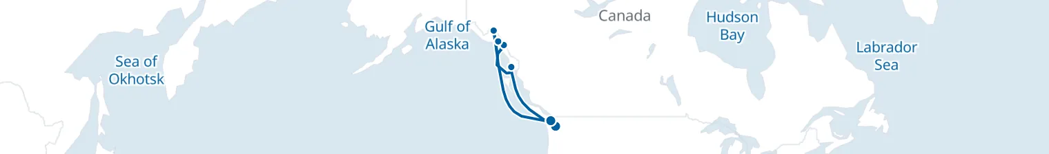 Route map of Alpine Tideway – Inside Passage