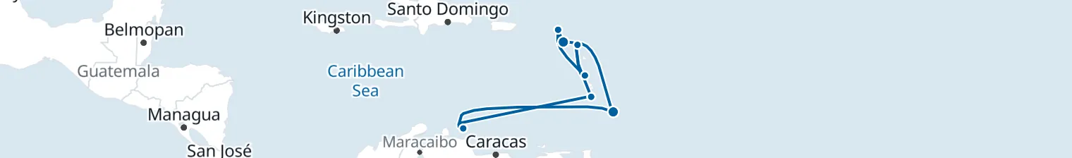 Route map of Caribbean Current – Windward Spice Islands