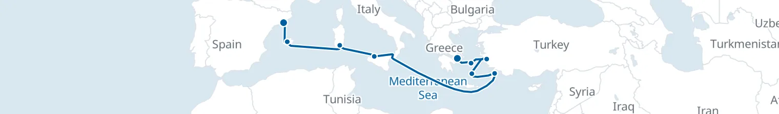 Route map of Saffron & Siren – Aegean’s Golden Thread