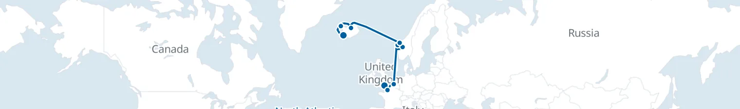 Route map of Frostfire Crossing – North Atlantic’s Edge