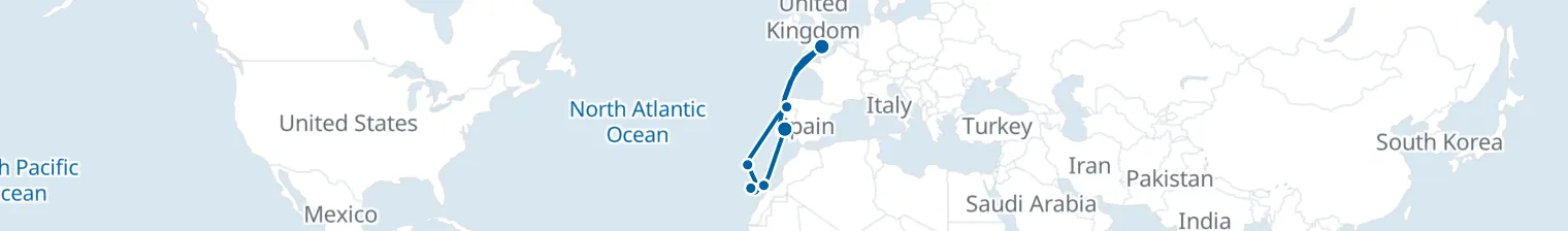Route map of Saffron Spice Run – Canary Islands & Madeira