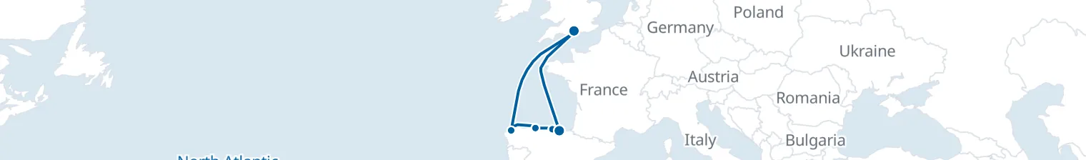 Route map of Tide’s Embrace – Spain’s Silver Coast