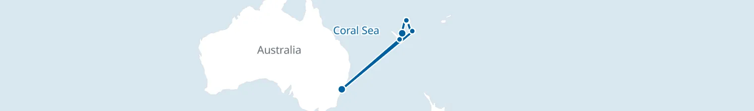 Route map of Tidecaller’s Whisper – Sydney & Vanuatu