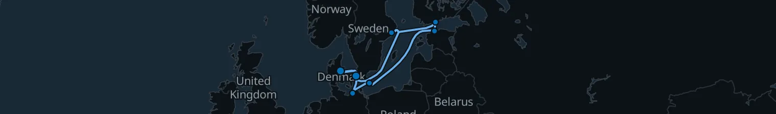 Route map of Nordic Current – Baltic’s Hidden Currents