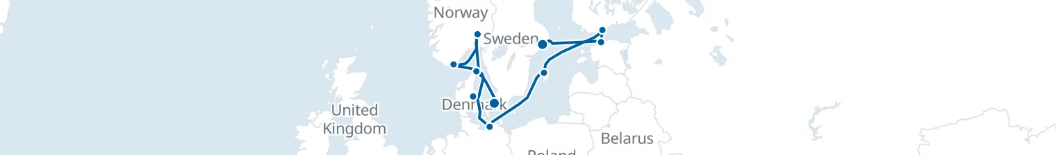 Route map of Nordic Current – Baltic & Kattegat