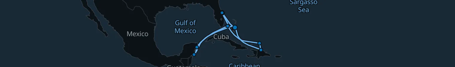 Route map of Sunken Anchor & Reefs – Grand Turk, Amber Cove & Costa Maya