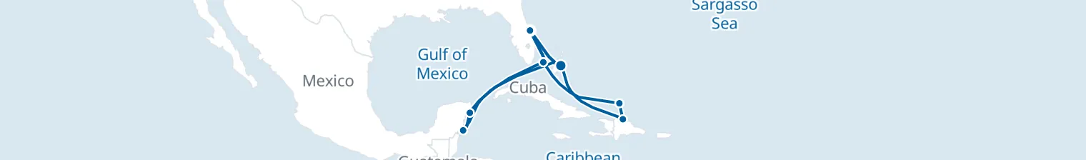 Route map of Sunken Anchor & Reefs – Grand Turk, Amber Cove & Costa Maya
